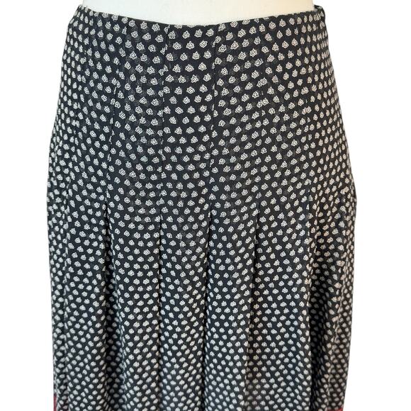ANNE KLEIN Skirt Womens 4 Black Red Vintage Pleated Silk Chiffon Delicate - Picture 6 of 10